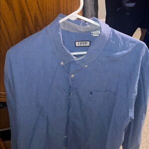 Izod Light Blue Casual Button Down Shirt